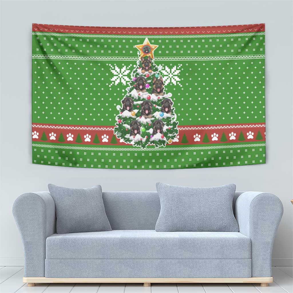 German Shepherd Pine Xmas Christmas Tapestry Xmas Holiday Patterns - Wonder Print Shop