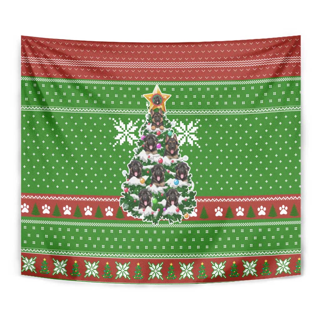 German Shepherd Pine Xmas Christmas Tapestry Xmas Holiday Patterns - Wonder Print Shop
