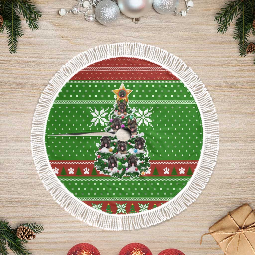 German Shepherd Pine Xmas Christmas Tree Skirt Xmas Holiday Patterns - Wonder Print Shop