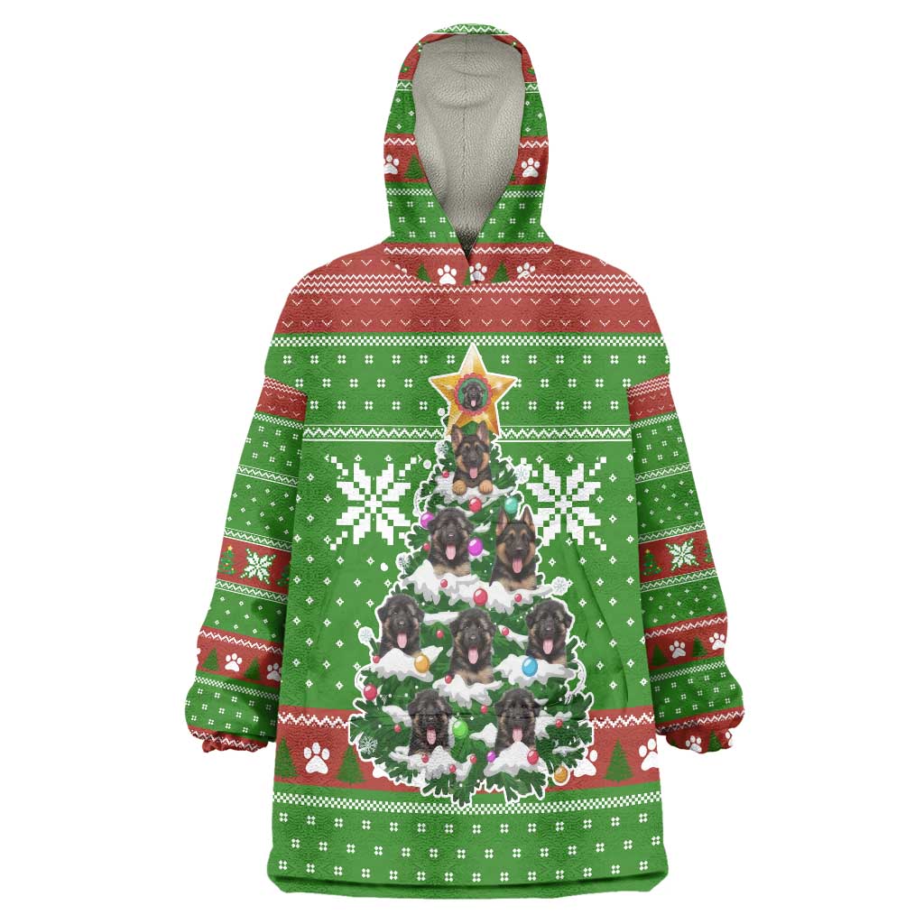 German Shepherd Pine Xmas Christmas Wearable Blanket Hoodie Xmas Holiday Patterns - Wonder Print Shop