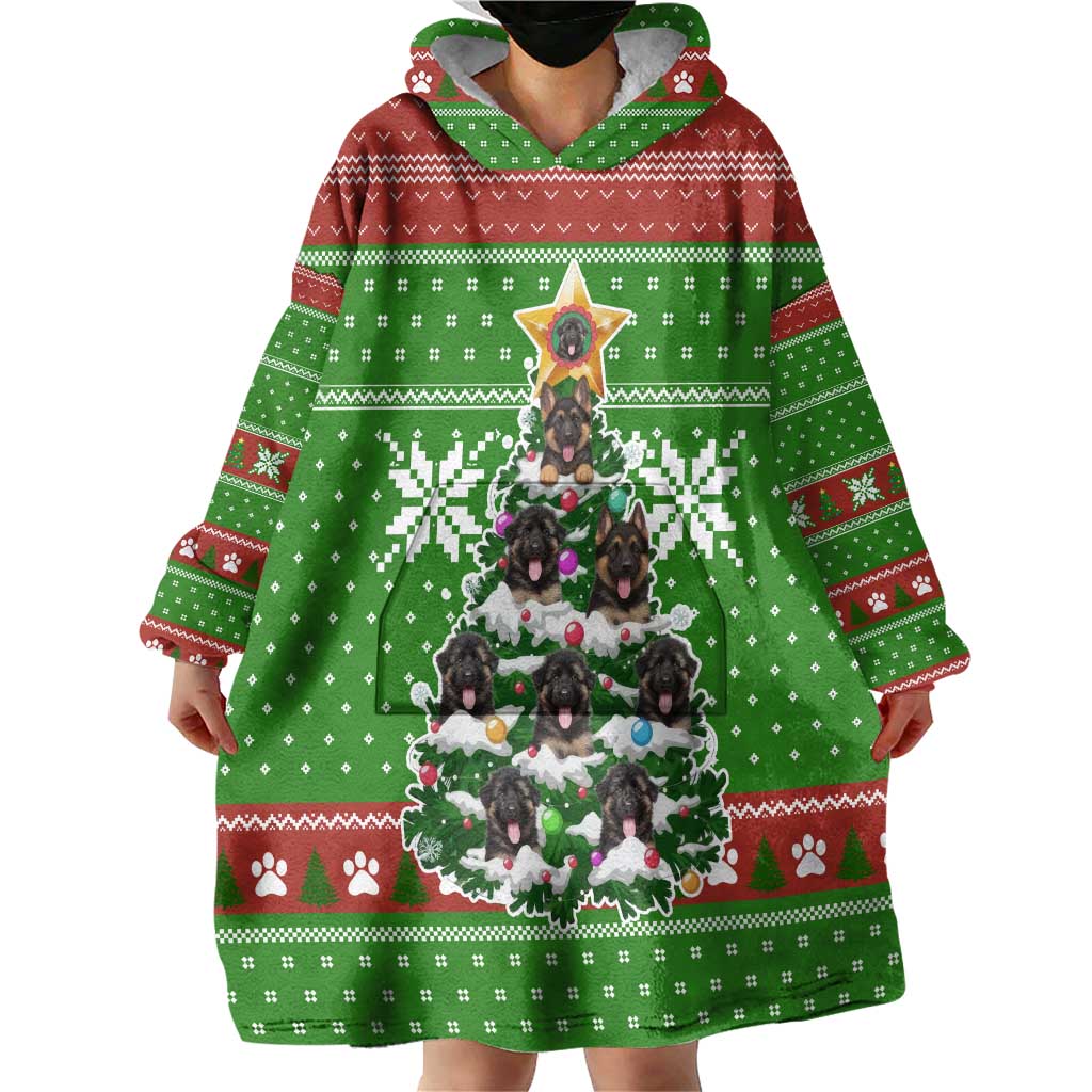 German Shepherd Pine Xmas Christmas Wearable Blanket Hoodie Xmas Holiday Patterns - Wonder Print Shop