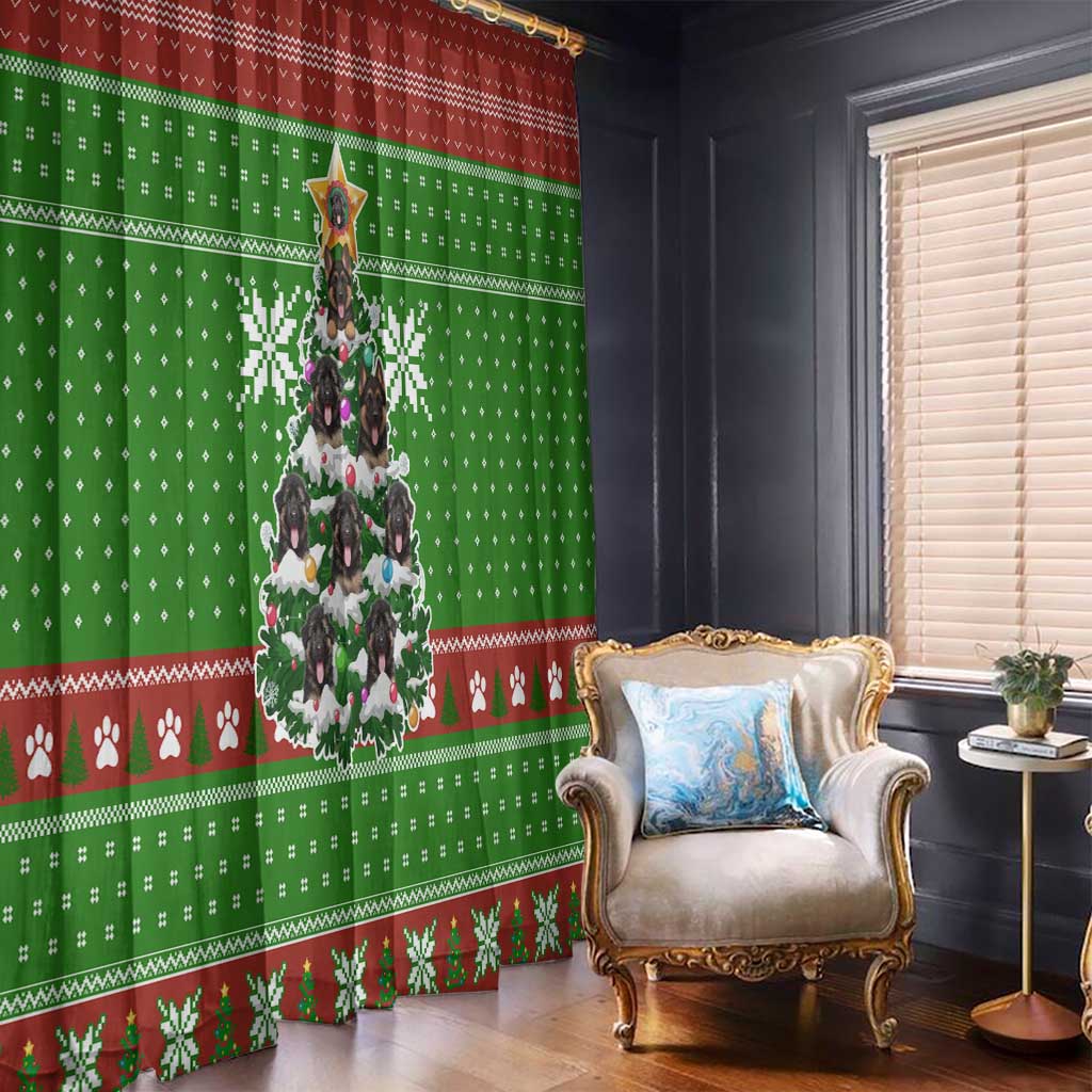 German Shepherd Pine Xmas Christmas Window Curtain Xmas Holiday Patterns - Wonder Print Shop