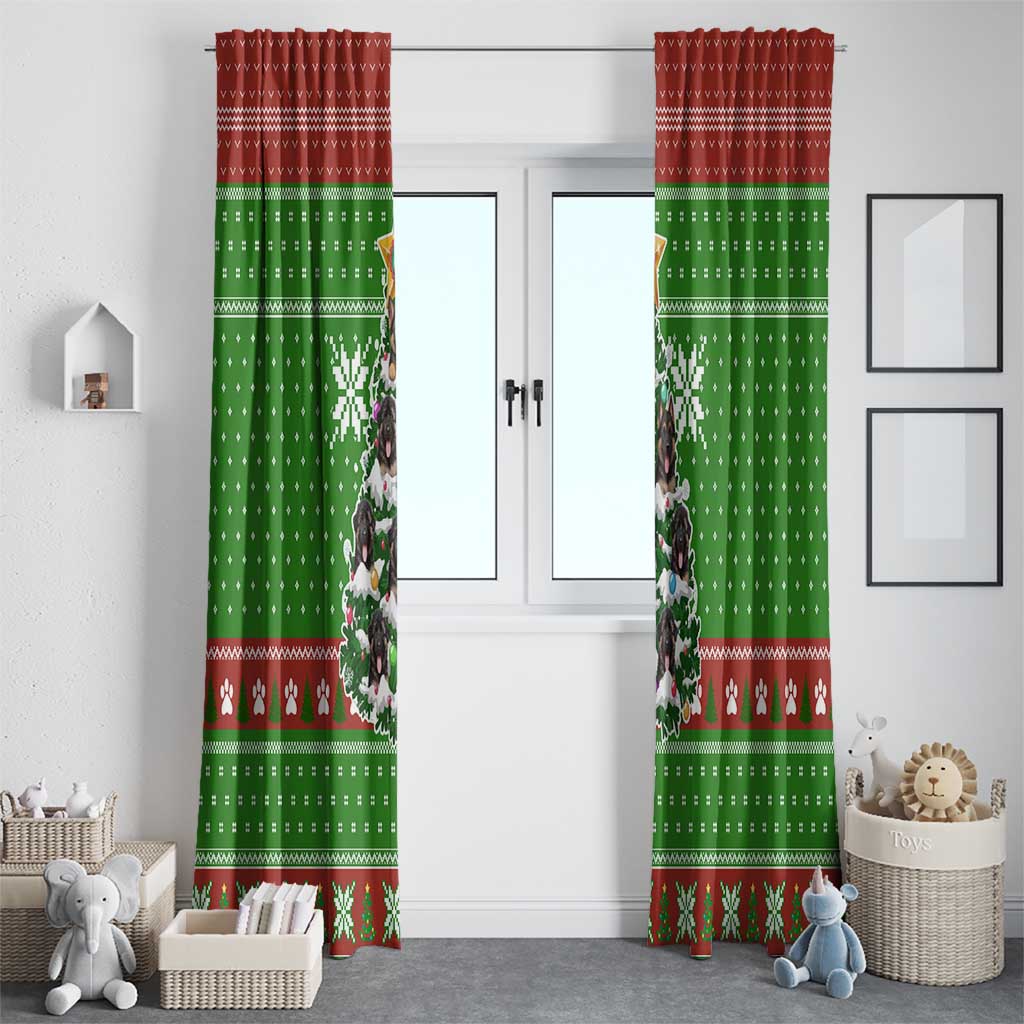 German Shepherd Pine Xmas Christmas Window Curtain Xmas Holiday Patterns - Wonder Print Shop