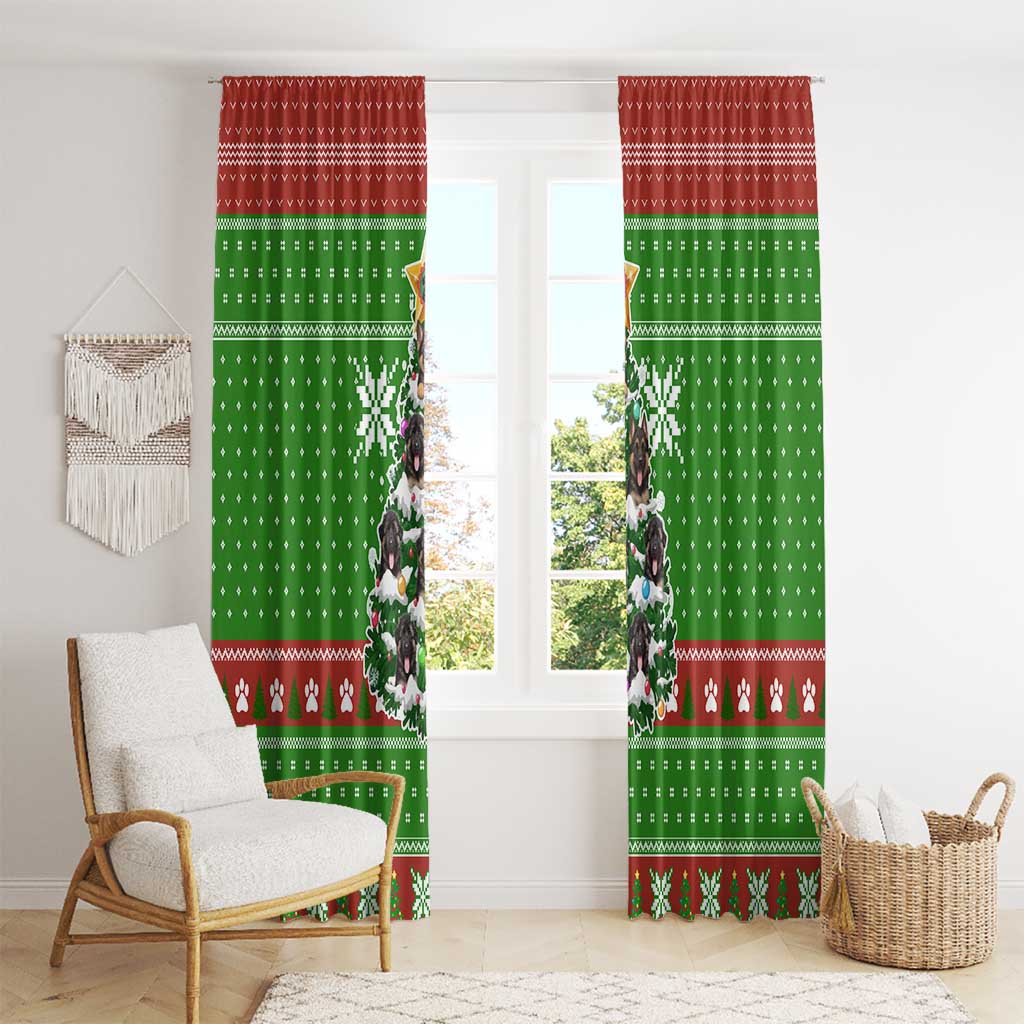 German Shepherd Pine Xmas Christmas Window Curtain Xmas Holiday Patterns - Wonder Print Shop