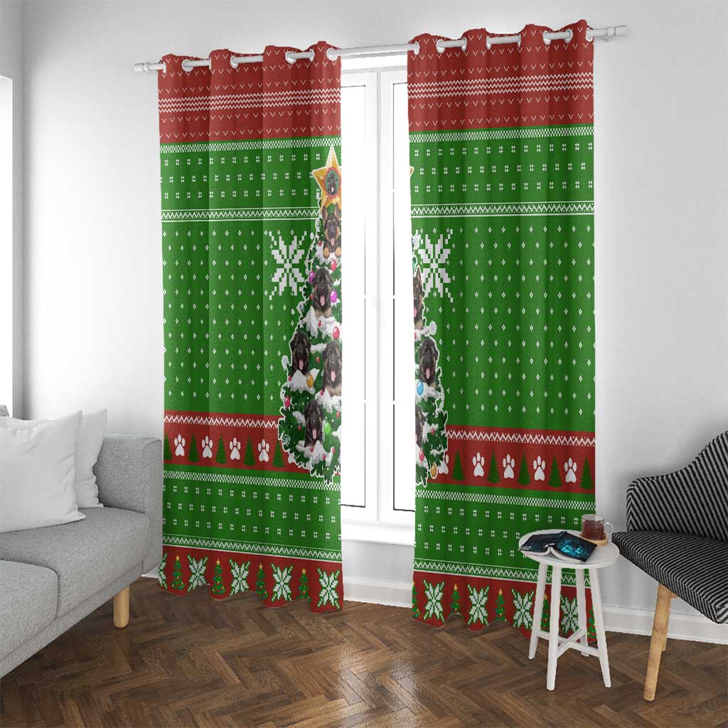 German Shepherd Pine Xmas Christmas Window Curtain Xmas Holiday Patterns - Wonder Print Shop