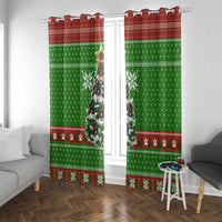 German Shepherd Pine Xmas Christmas Window Curtain Xmas Holiday Patterns - Wonder Print Shop