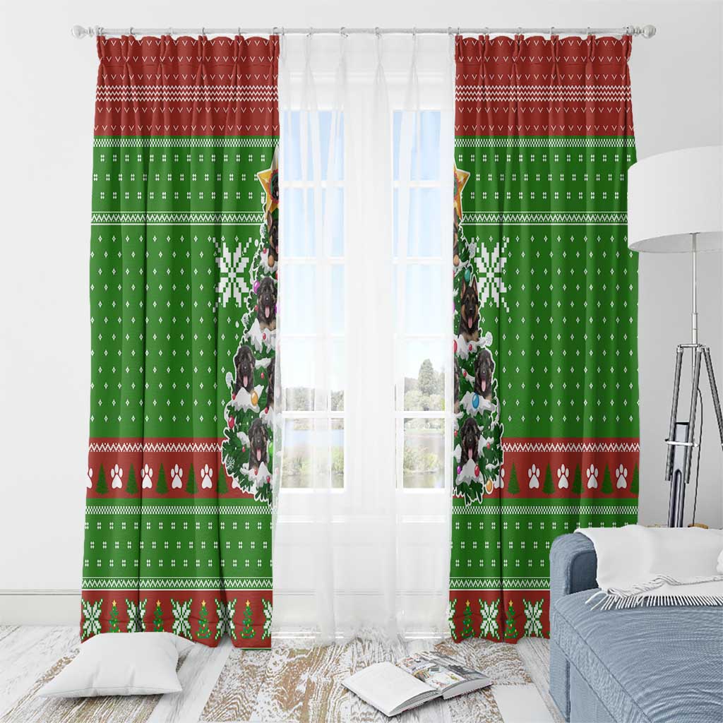 German Shepherd Pine Xmas Christmas Window Curtain Xmas Holiday Patterns - Wonder Print Shop