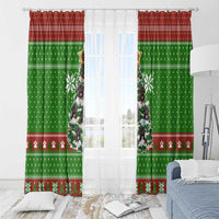 German Shepherd Pine Xmas Christmas Window Curtain Xmas Holiday Patterns - Wonder Print Shop