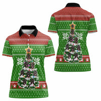German Shepherd Pine Xmas Christmas Women Polo Shirt Xmas Holiday Patterns - Wonder Print Shop