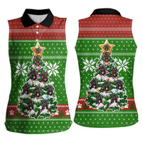 German Shepherd Pine Xmas Christmas Women Sleeveless Polo Shirt Xmas Holiday Patterns - Wonder Print Shop