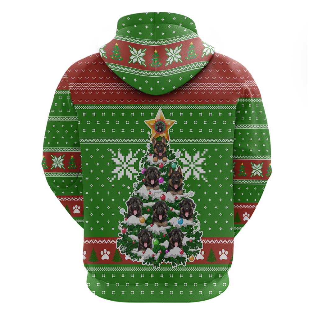 German Shepherd Pine Xmas Christmas Zip Hoodie Xmas Holiday Patterns - Wonder Print Shop