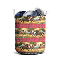 Horse Native American Pattern Christmas Christmas Laundry Basket Xmas Holiday Patterns - Wonder Print Shop
