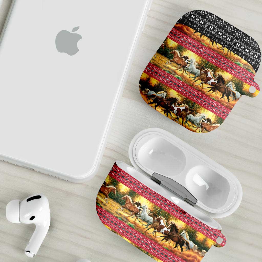 Horse Native American Pattern Christmas Christmas AirPods Case Xmas Holiday Patterns - Wonder Print Shop
