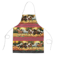 Horse Native American Pattern Christmas Christmas Apron Xmas Holiday Patterns - Wonder Print Shop