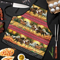 Horse Native American Pattern Christmas Christmas Apron Xmas Holiday Patterns - Wonder Print Shop