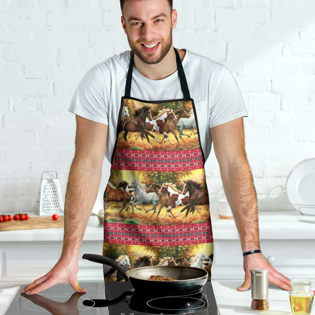 Horse Native American Pattern Christmas Christmas Apron Xmas Holiday Patterns - Wonder Print Shop
