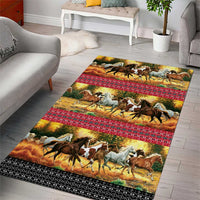 Horse Native American Pattern Christmas Christmas Area Rug Xmas Holiday Patterns - Wonder Print Shop
