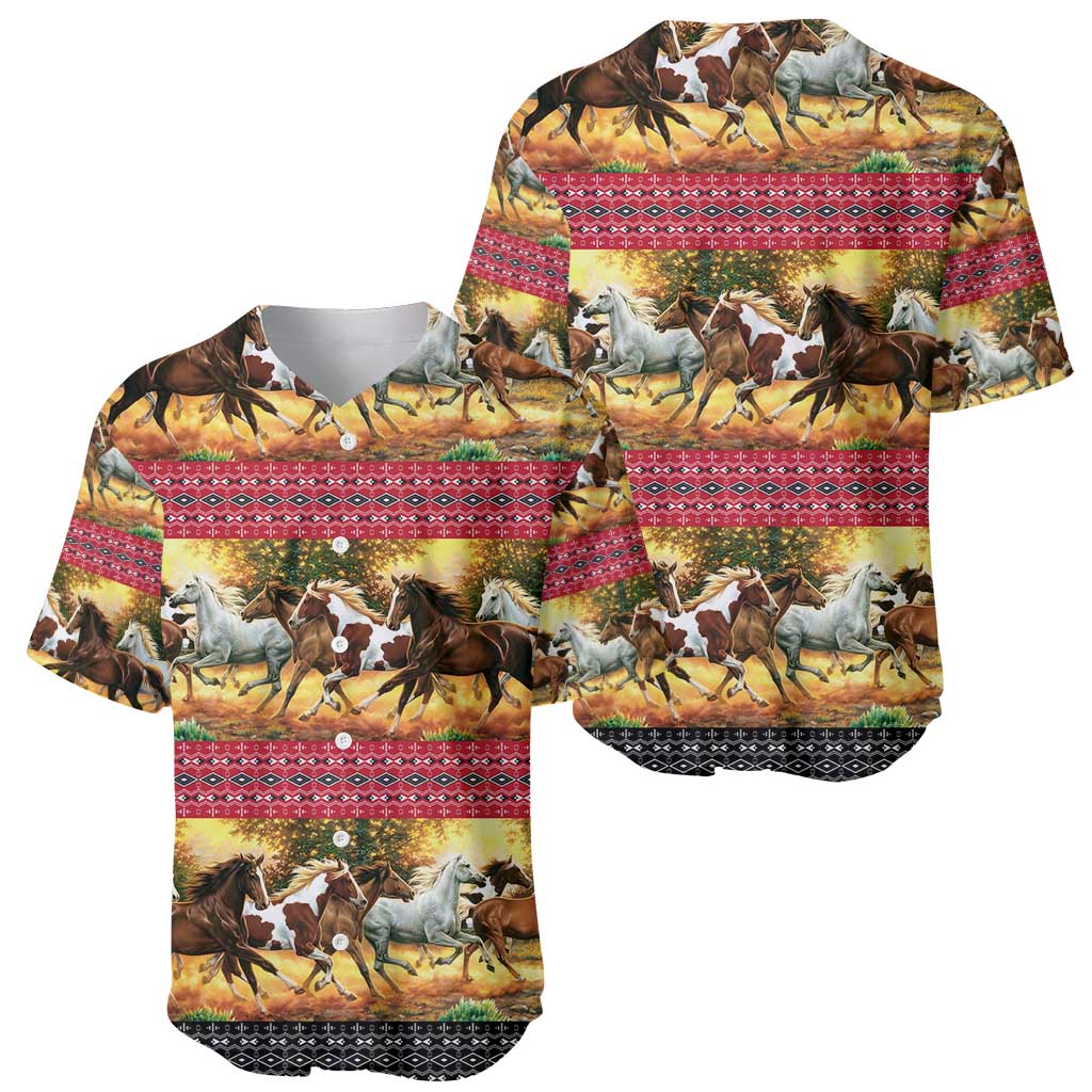 Horse Native American Pattern Christmas Christmas Baseball Jersey Xmas Holiday Patterns - Wonder Print Shop