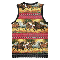 Horse Native American Pattern Christmas Christmas Basketball Jersey Xmas Holiday Patterns - Wonder Print Shop