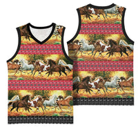 Horse Native American Pattern Christmas Christmas Basketball Jersey Xmas Holiday Patterns - Wonder Print Shop