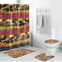 Horse Native American Pattern Christmas Christmas Bathroom Set Xmas Holiday Patterns - Wonder Print Shop