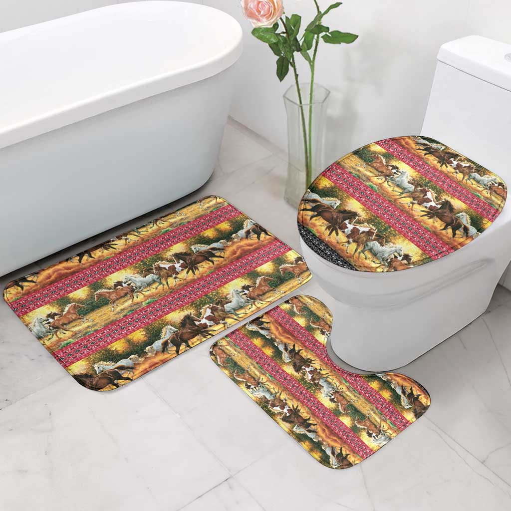 Horse Native American Pattern Christmas Christmas Bathroom Set Xmas Holiday Patterns - Wonder Print Shop