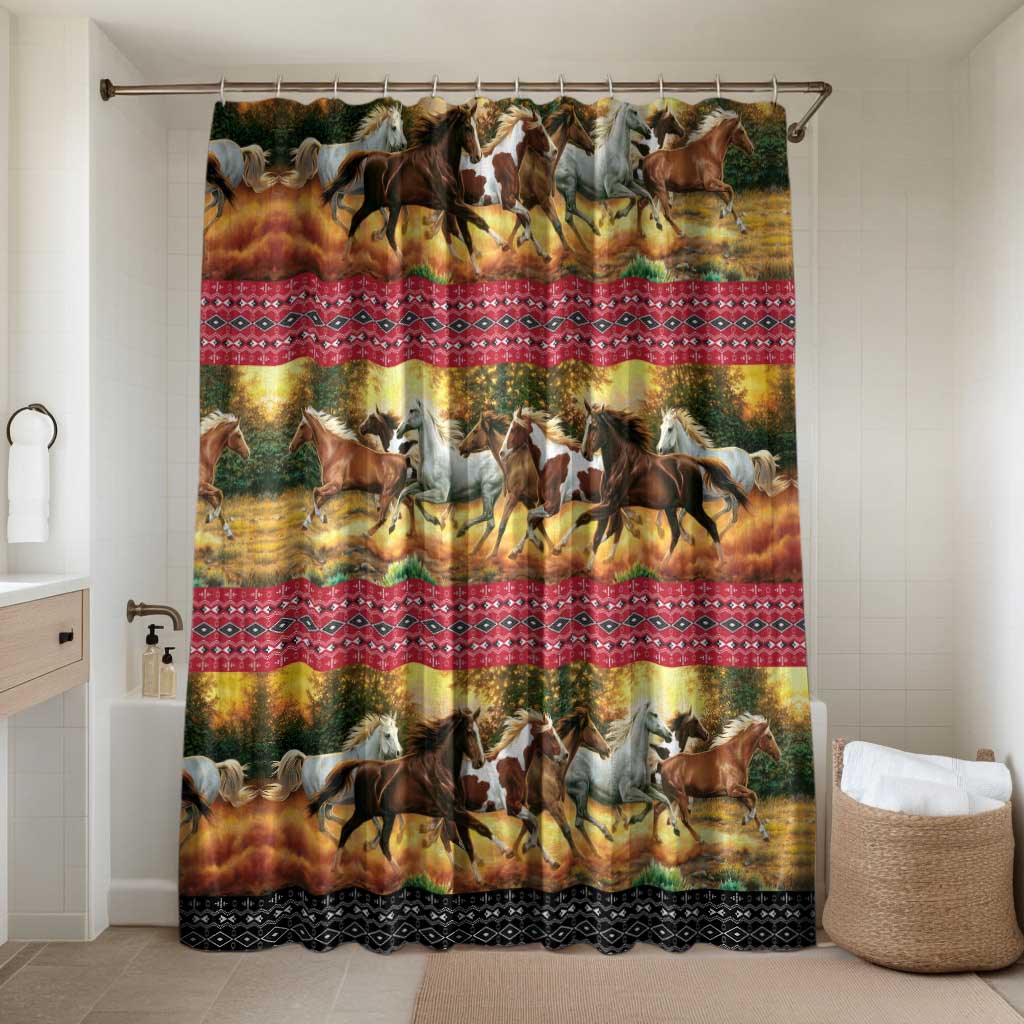 Horse Native American Pattern Christmas Christmas Bathroom Set Xmas Holiday Patterns - Wonder Print Shop