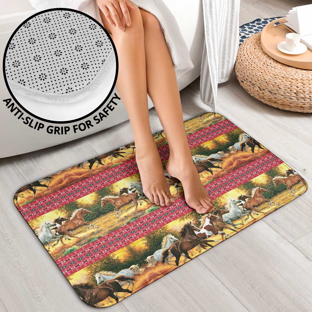 Horse Native American Pattern Christmas Christmas Bathroom Set Xmas Holiday Patterns - Wonder Print Shop