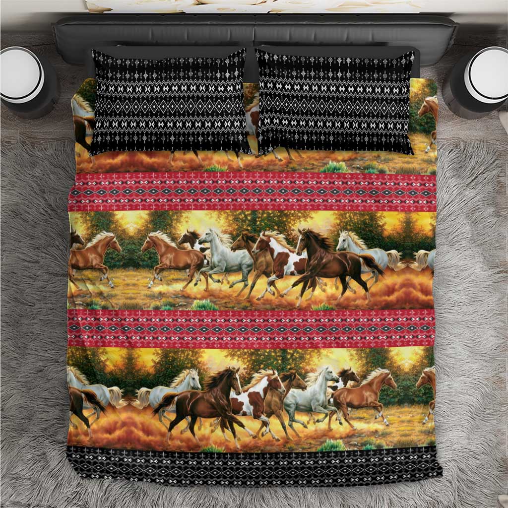 Horse Native American Pattern Christmas Christmas Bedding Set Xmas Holiday Patterns - Wonder Print Shop