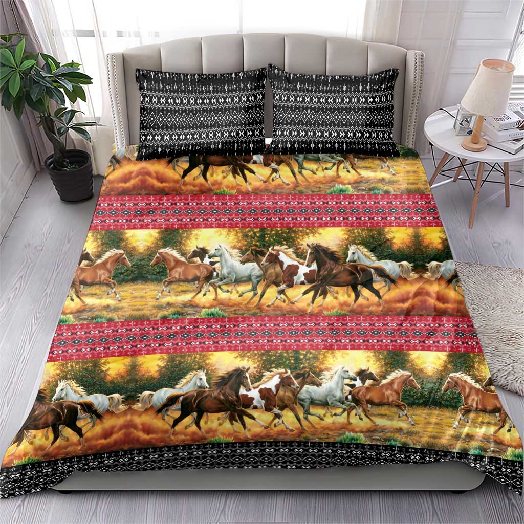 Horse Native American Pattern Christmas Christmas Bedding Set Xmas Holiday Patterns - Wonder Print Shop