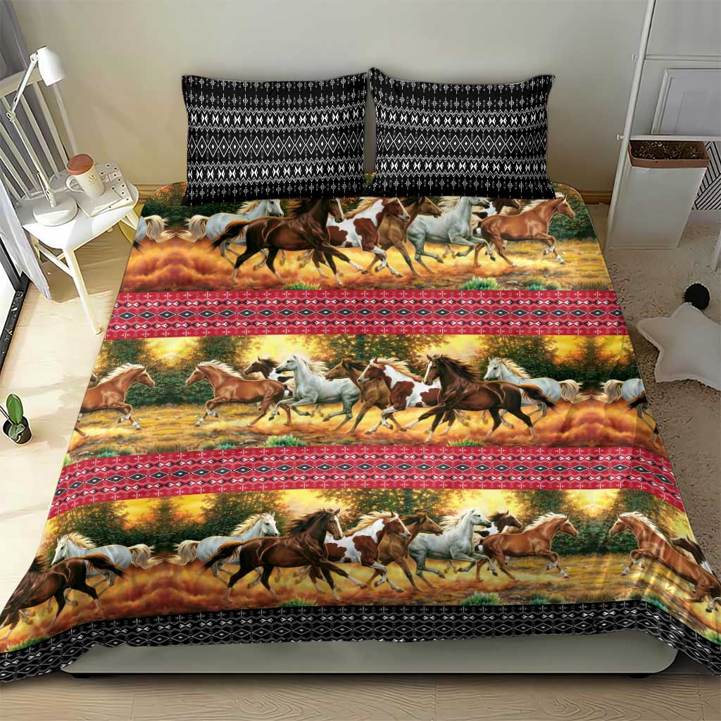 Horse Native American Pattern Christmas Christmas Bedding Set Xmas Holiday Patterns - Wonder Print Shop