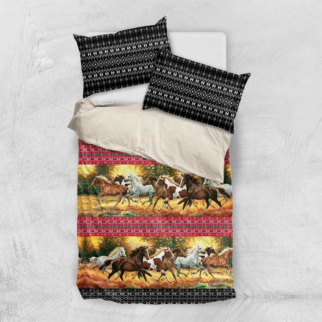 Horse Native American Pattern Christmas Christmas Bedding Set Xmas Holiday Patterns - Wonder Print Shop