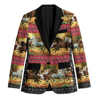Horse Native American Pattern Christmas Christmas Blazer Xmas Holiday Patterns - Wonder Print Shop