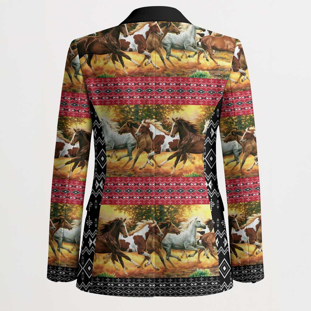 Horse Native American Pattern Christmas Christmas Blazer Xmas Holiday Patterns - Wonder Print Shop