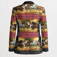 Horse Native American Pattern Christmas Christmas Blazer Xmas Holiday Patterns - Wonder Print Shop