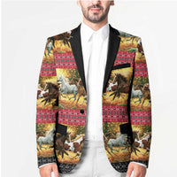 Horse Native American Pattern Christmas Christmas Blazer Xmas Holiday Patterns - Wonder Print Shop