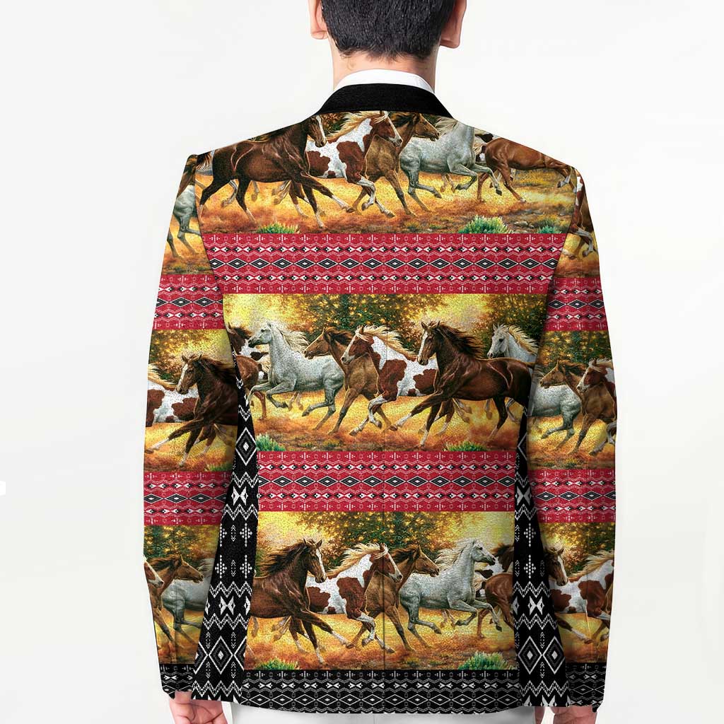 Horse Native American Pattern Christmas Christmas Blazer Xmas Holiday Patterns - Wonder Print Shop