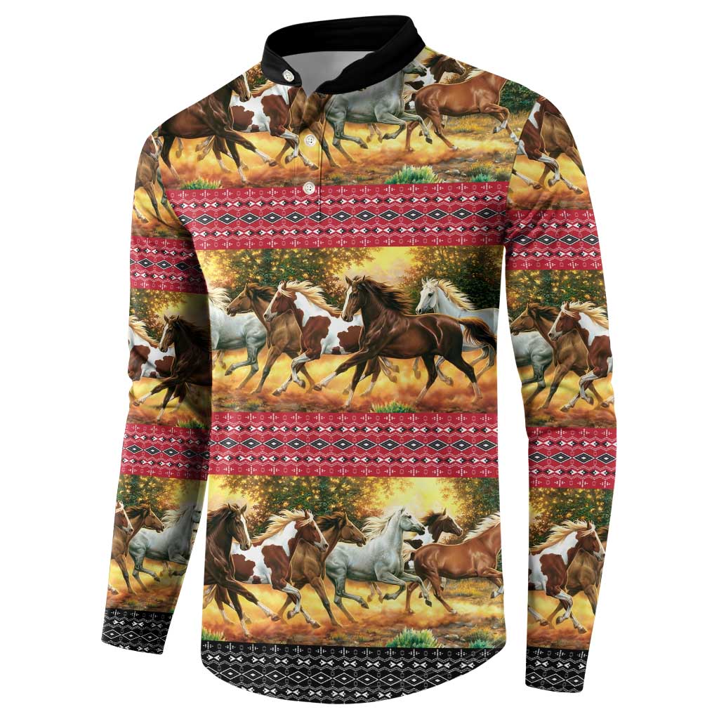 Horse Native American Pattern Christmas Christmas Button Sweatshirt Xmas Holiday Patterns - Wonder Print Shop