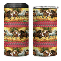 Horse Native American Pattern Christmas Christmas 4 in 1 Can Cooler Tumbler Xmas Holiday Patterns - Wonder Print Shop