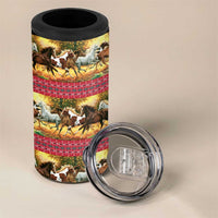Horse Native American Pattern Christmas Christmas 4 in 1 Can Cooler Tumbler Xmas Holiday Patterns - Wonder Print Shop