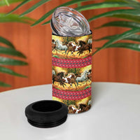 Horse Native American Pattern Christmas Christmas 4 in 1 Can Cooler Tumbler Xmas Holiday Patterns - Wonder Print Shop