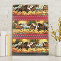 Horse Native American Pattern Christmas Christmas Canvas Wall Art Xmas Holiday Patterns - Wonder Print Shop