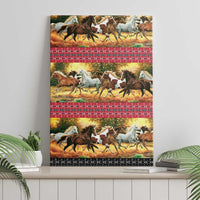 Horse Native American Pattern Christmas Christmas Canvas Wall Art Xmas Holiday Patterns - Wonder Print Shop