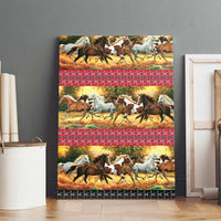 Horse Native American Pattern Christmas Christmas Canvas Wall Art Xmas Holiday Patterns - Wonder Print Shop
