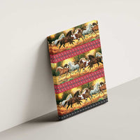 Horse Native American Pattern Christmas Christmas Canvas Wall Art Xmas Holiday Patterns - Wonder Print Shop