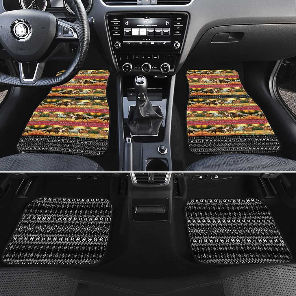 Horse Native American Pattern Christmas Christmas Car Mats Xmas Holiday Patterns - Wonder Print Shop