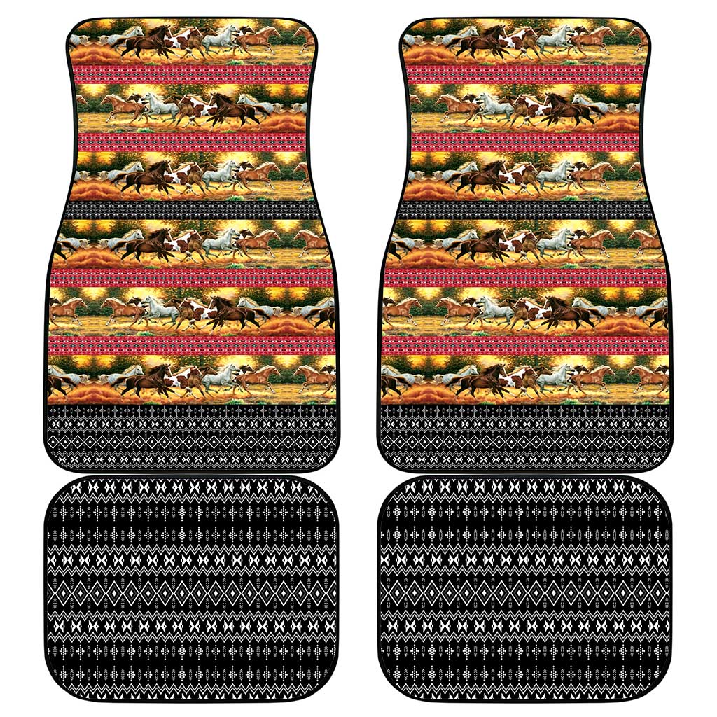 Horse Native American Pattern Christmas Christmas Car Mats Xmas Holiday Patterns - Wonder Print Shop
