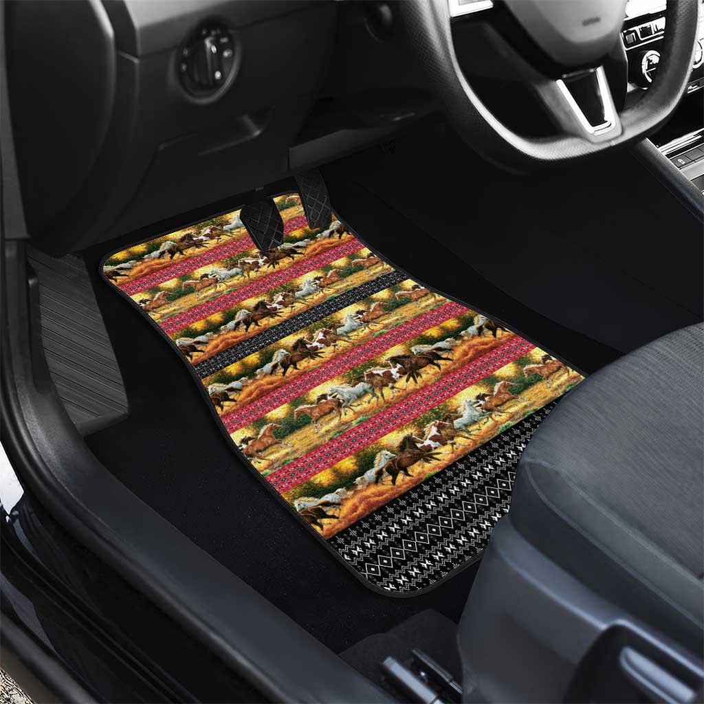 Horse Native American Pattern Christmas Christmas Car Mats Xmas Holiday Patterns - Wonder Print Shop