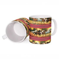 Horse Native American Pattern Christmas Christmas Ceramic Mug Xmas Holiday Patterns - Wonder Print Shop