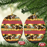 Horse Native American Pattern Christmas Ceramic Ornament Xmas Holiday Patterns - Wonder Print Shop